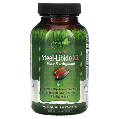 Irwin Naturals, Steel-Libido X2, Maca & L-Arginine, 75 Liquid Soft-Gels