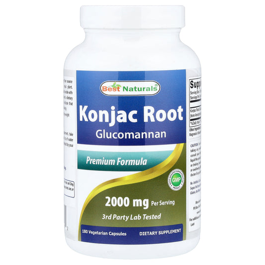 Best Naturals, Konjac Root, 180 Vegetarian Capsules (666 mg per Capsule)
