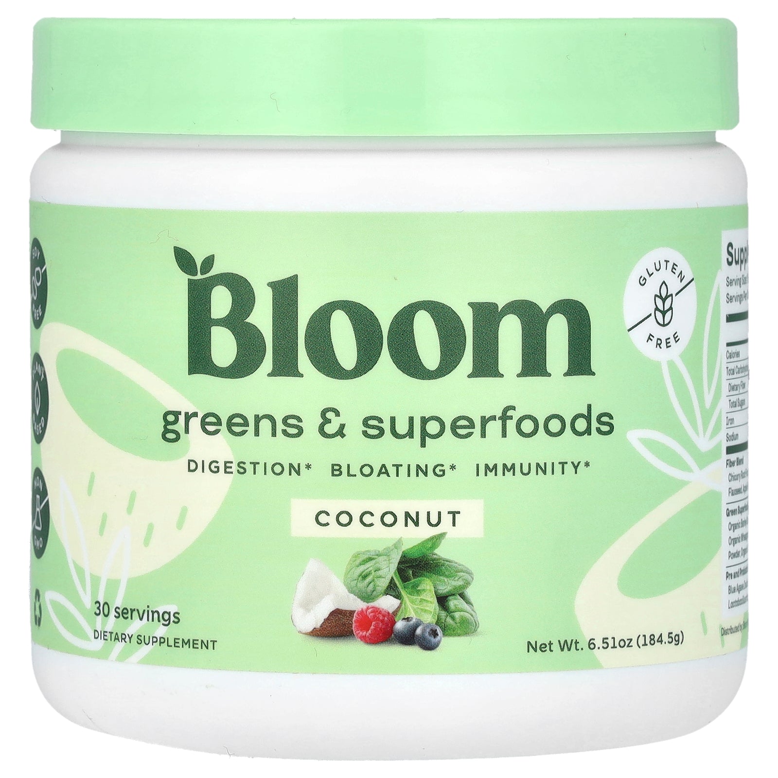 Bloom, Greens & Superfoods, Coconut, 6.51 oz (184.5 g)