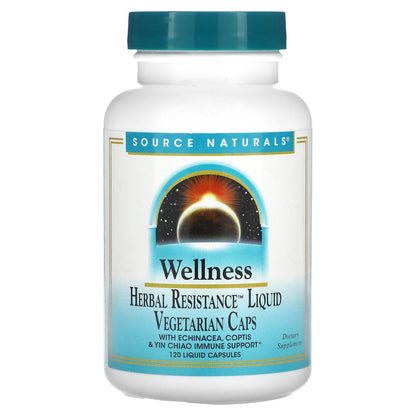 Source Naturals, Wellness Herbal Resistance Liquid, 120 Liquid Capsules