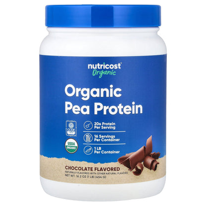 Nutricost, Organic Pea Protein, Chocolate, 1 lb (454 g)
