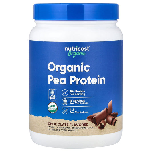 Nutricost, Organic Pea Protein, Chocolate, 1 lb (454 g)