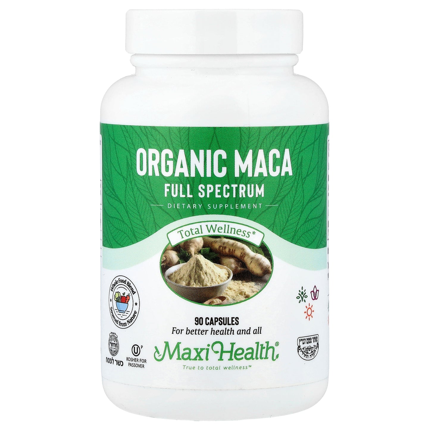 Maxi Health, Organic Maca, Full Spectrum, 90 Capsules (600 mg per Capsule)