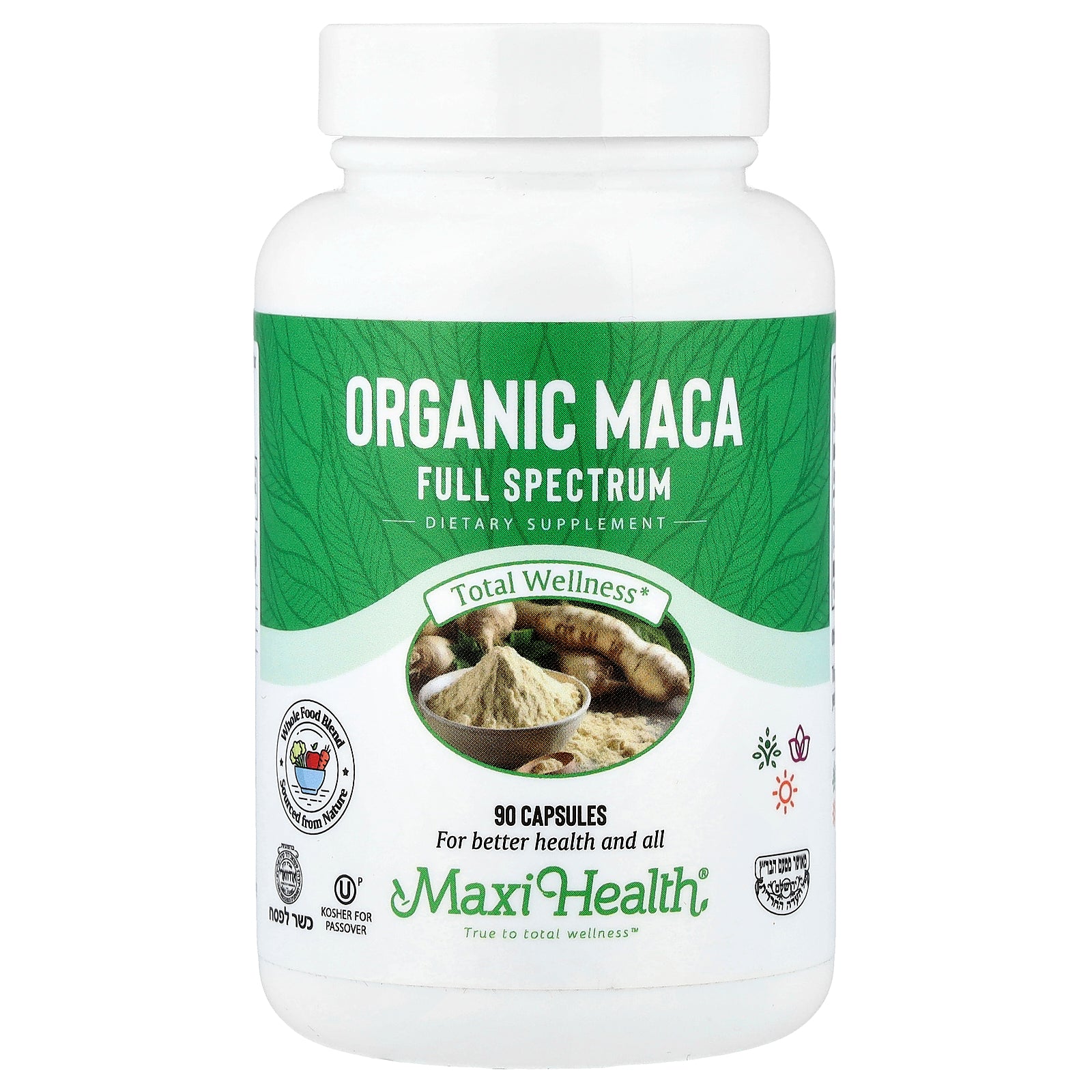 Maxi Health, Organic Maca, Full Spectrum, 90 Capsules (600 mg per Capsule)