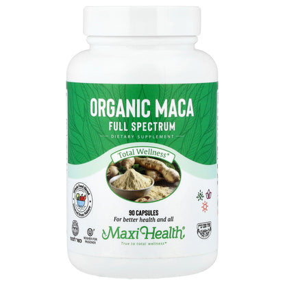 Maxi Health, Organic Maca, Full Spectrum, 90 Capsules (600 mg per Capsule)