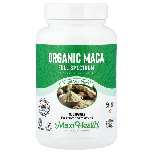 Maxi Health, Organic Maca, Full Spectrum, 90 Capsules (600 mg per Capsule)