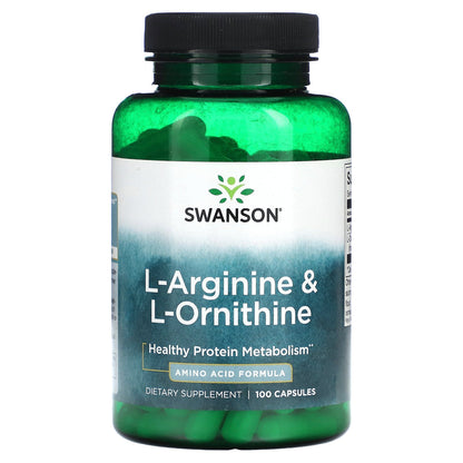 Swanson, L-Arginine & L-Ornithine, 100 Capsules