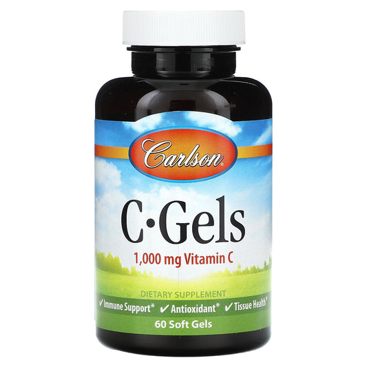 Carlson, C-Gels, Vitamin C, 1,000 mg, 60 Soft Gels