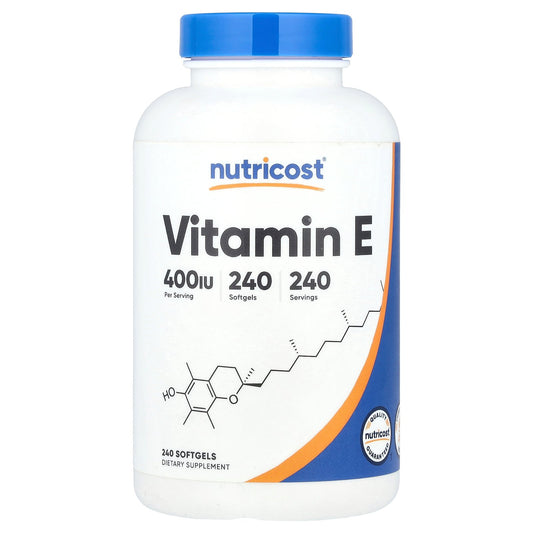Nutricost, Vitamin E, 180 mg (400 IU), 240 Softgels