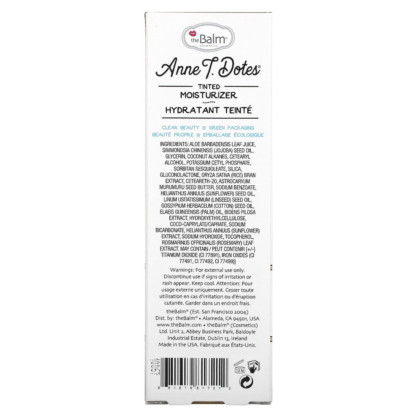 theBalm Cosmetics, Anne T. Dotes, Tinted Moisturizer, #30, 1 fl oz (30 ml)