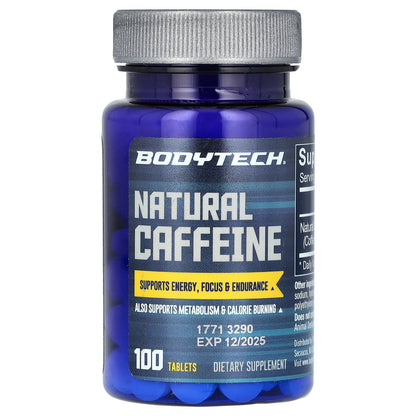 BodyTech, Natural Caffeine, 200 mg , 100 Tablets