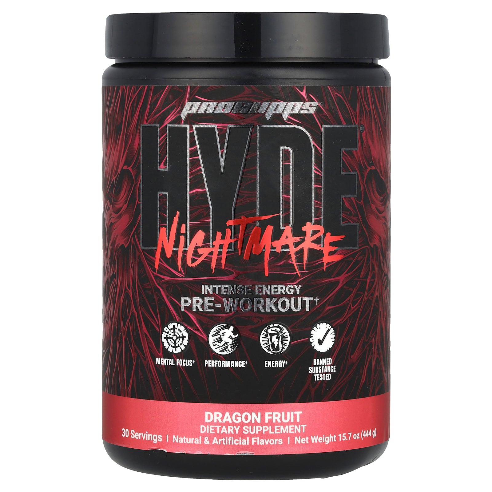 ProSupps, HYDE® Nightmare, Intense Energy Pre-Workout, Dragon Fruit, 15.7 oz (444 g)
