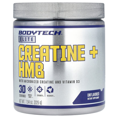 BodyTech, Elite, Creatine + HMB, Unflavored, 7.94 oz (225 g)