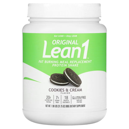 Lean1, Original, Fat Burning Meal Replacement Protein Shake, Cookies & Cream, 1.98 lb (900 g)