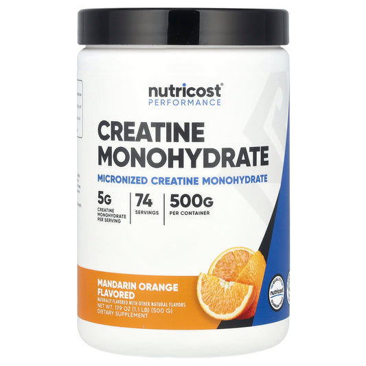 Nutricost, Performance, Creatine Monohydrate, Mandarin Orange, 1.1 lb (500 g)