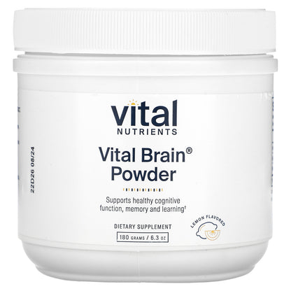 Vital Nutrients, Vital Brain Powder, Lemon, 6.3 oz (180 g)