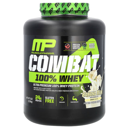 MusclePharm, Combat 100% Whey, Banana Milk, 5 lb (2.25 kg)