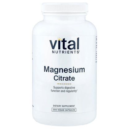 Vital Nutrients, Magnesium Citrate, 200 Vegan Capsules (150 mg per Capsule)