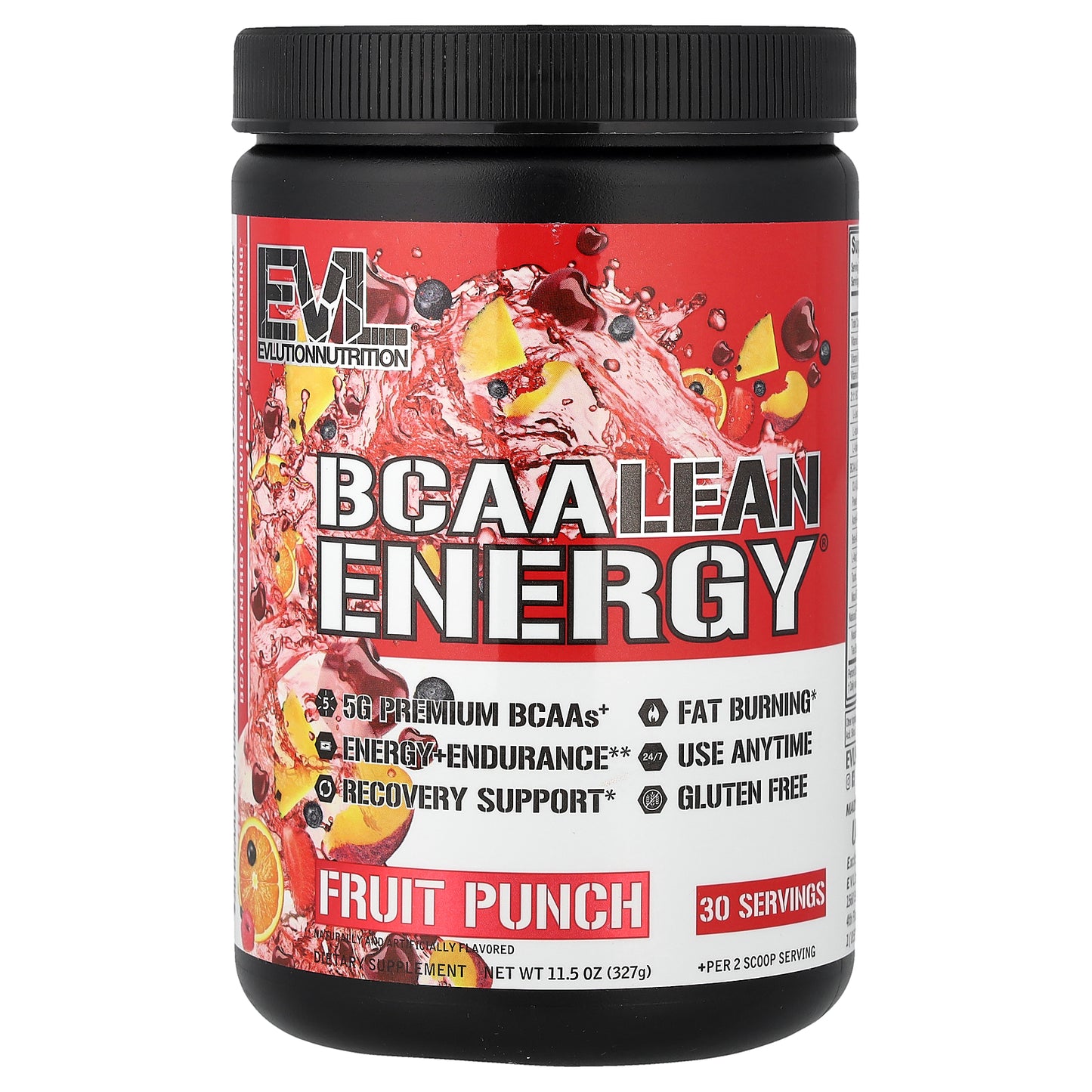 EVLution Nutrition, BCAA Lean Energy®, Fruit Punch, 11.5 oz (327 g)