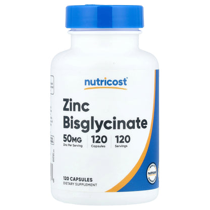 Nutricost, Zinc Bisglycinate, 50 mg, 120 Capsules
