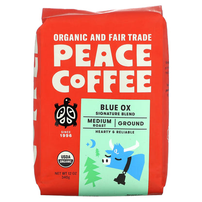 Peace Coffee, Organic Blue Ox, Signature Blend, Ground, Medium Roast, 12 oz (340 g)