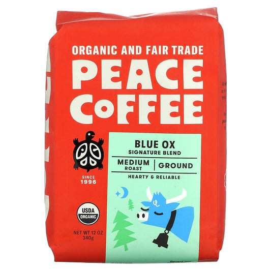 Peace Coffee, Organic Blue Ox, Signature Blend, Ground, Medium Roast, 12 oz (340 g)