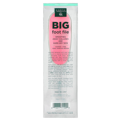 Earth Therapeutics, Big Foot File, Green and Pink, 1 Count