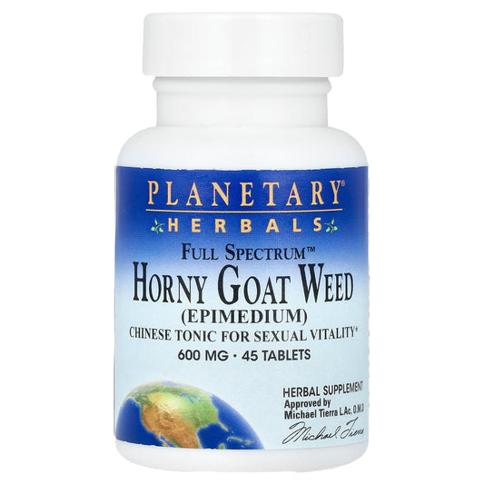 Planetary Herbals, Full Spectrum™ Horny Goat Weed, 600 mg, 45 Tablets