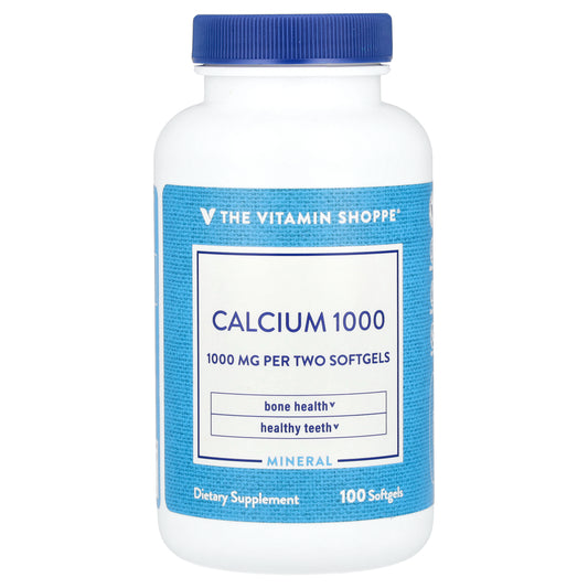 The Vitamin Shoppe, Calcium 1000, 1,000 mg, 100 Softgels (500 mg per Capsule)