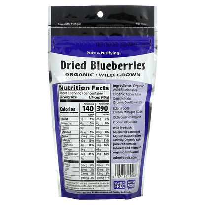 Eden Foods, Organic, Dried Blueberries, 4 oz (113 g)