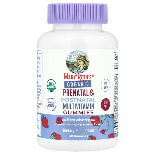 MaryRuth's, Organic Prenatal & Postnatal Multivitamin Gummies, Strawberry, 60 Gummies