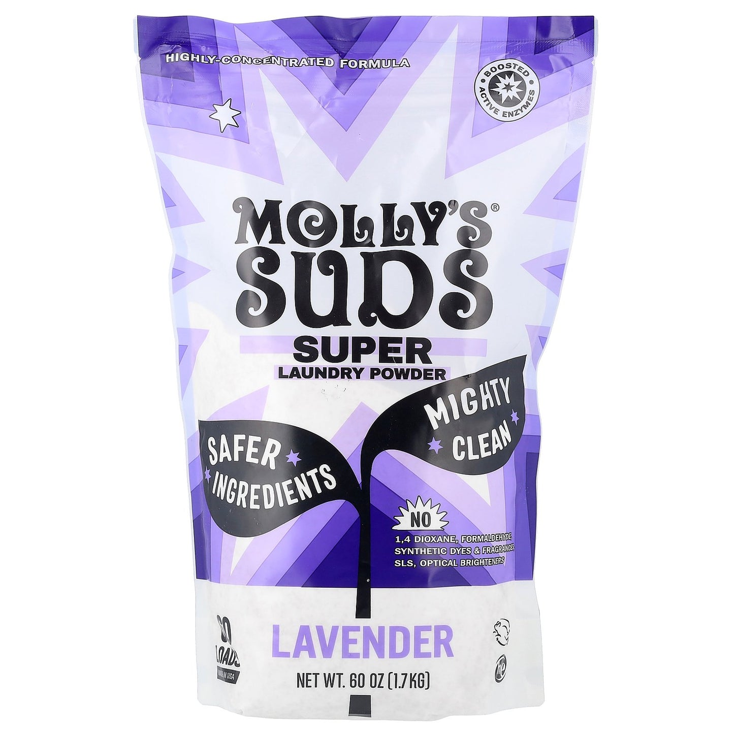 Molly's Suds, Super Laundry Powder, Lavender, 60 Loads, 60 oz (1.7 kg)