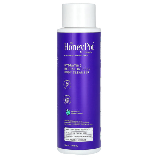 The Honey Pot Company, Hydrating Herbal-Infused Body Cleanser, Lavender & Chamomile, 15 fl oz (443 ml)