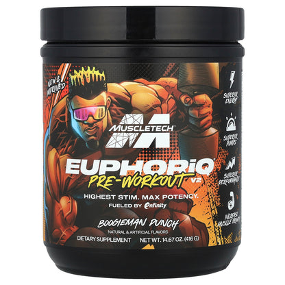 MuscleTech, EuphoriQ® Pre-Workout V2, Boogieman Punch, 14.67 oz (416 g)