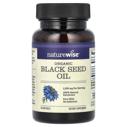 NatureWise, Organic Black Seed Oil, 1,250 mg, 60 Softgels (625 mg per Softgel)