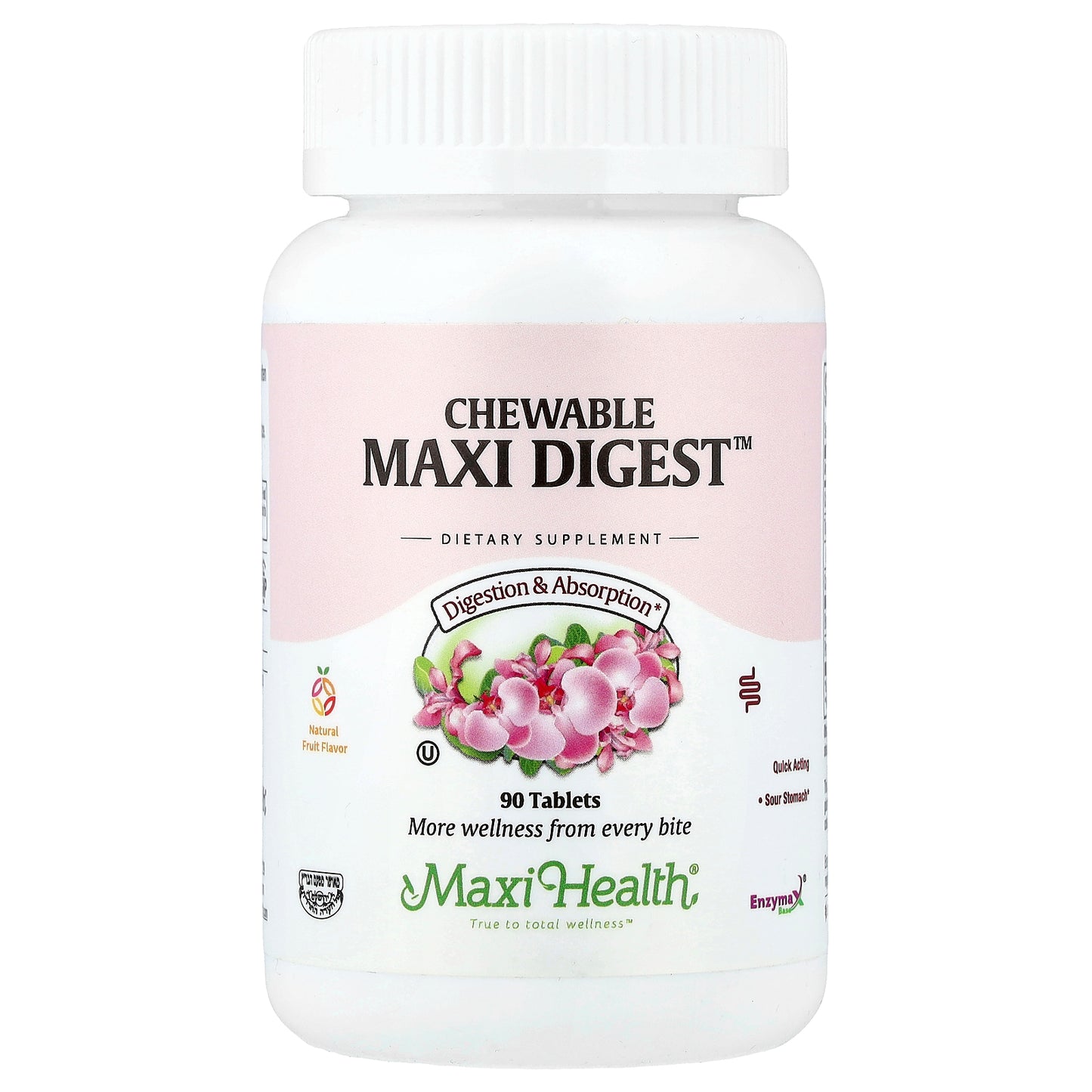 Maxi Health, Chewable Maxi Digest™, Natural Fruit, 90 Tablets
