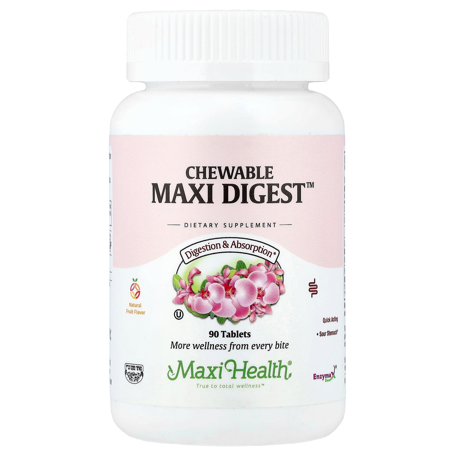 Maxi Health, Chewable Maxi Digest™, Natural Fruit, 90 Tablets
