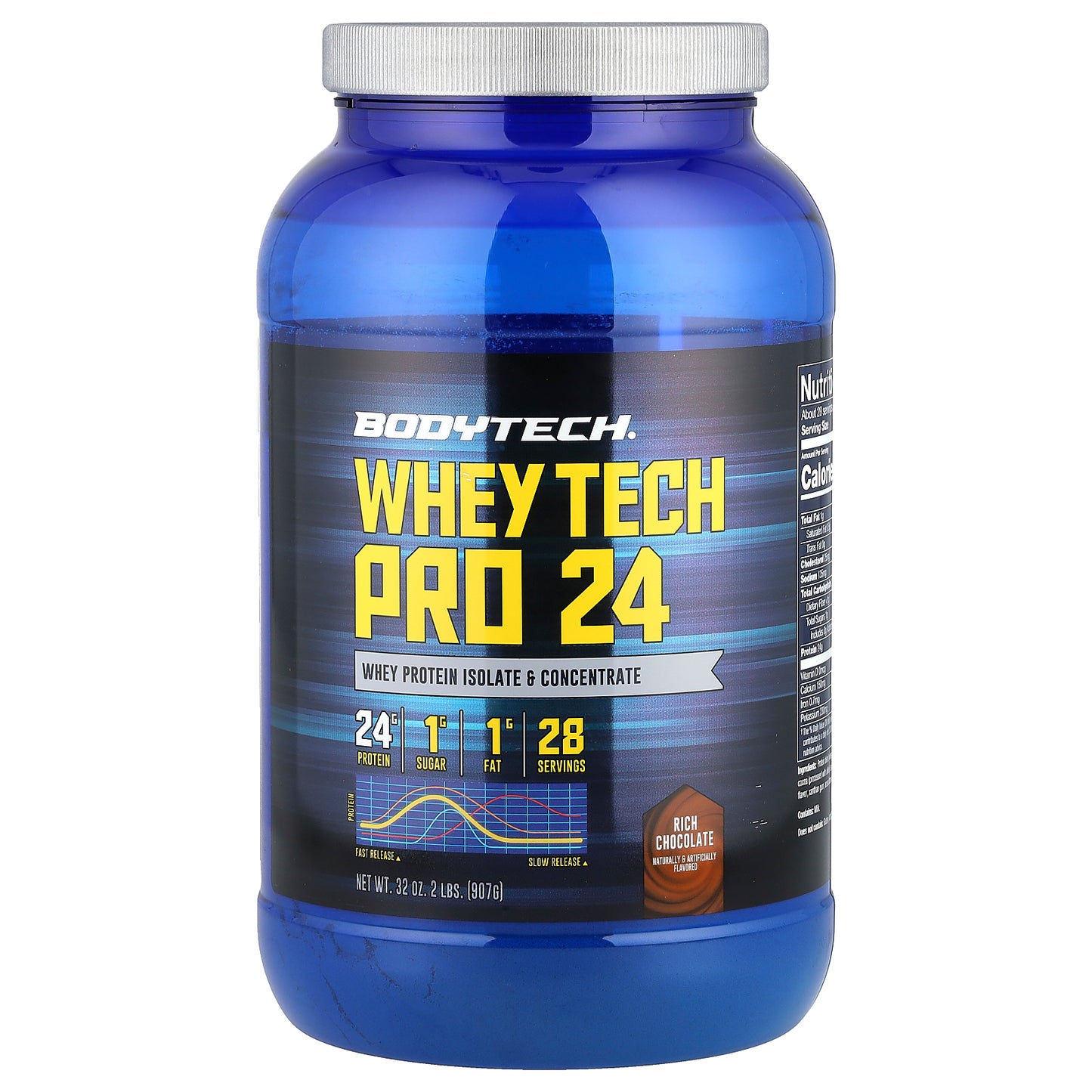 BodyTech, Whey Tech Pro 24, Rich Chocolate, 2 lbs (907 g)