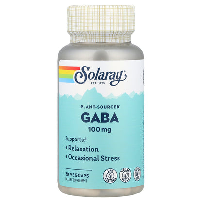 Solaray, Plant-Sourced GABA, 100 mg, 30 VegCaps