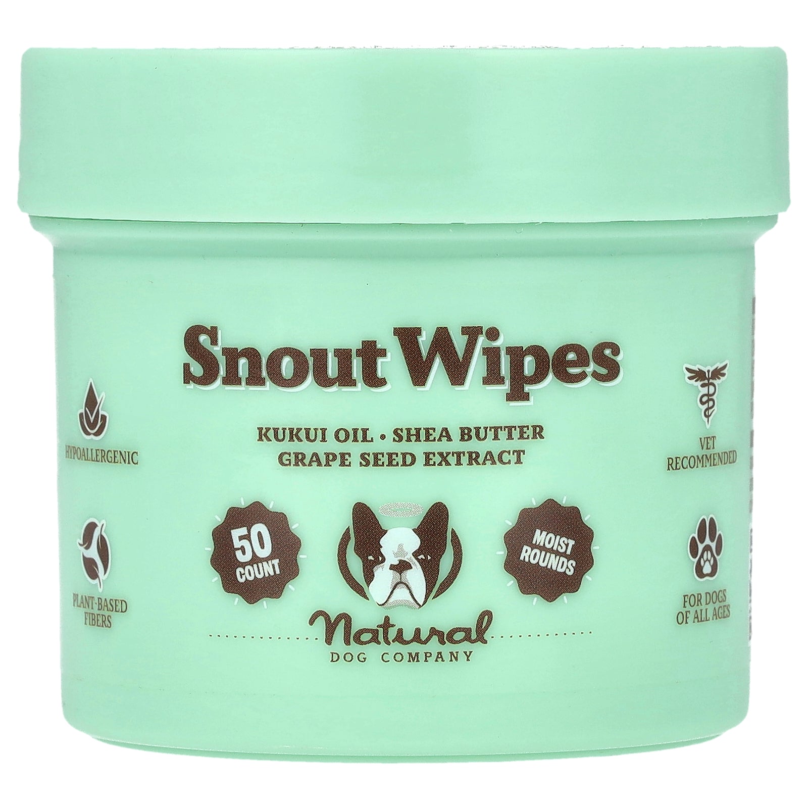 Natural Dog Company, Snout Wipes, 50 Count