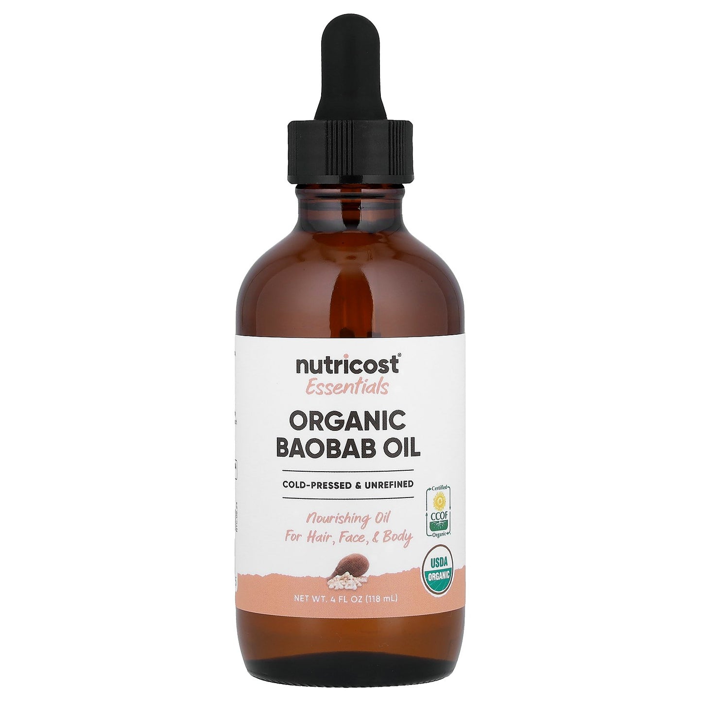 Nutricost, Essentials, Organic Baobab Oil, 4 fl oz (118 ml)