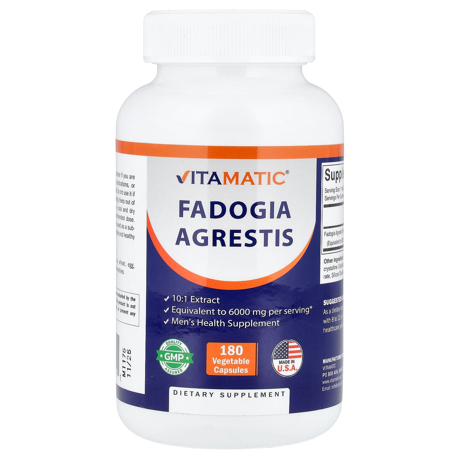Vitamatic, Fadogia Agrestis, 180 Vegetable Capsules (600 mg per Capsule)