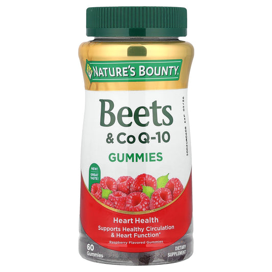 Nature's Bounty, Beets & CoQ-10 Gummies, Raspberry, 60 Gummies