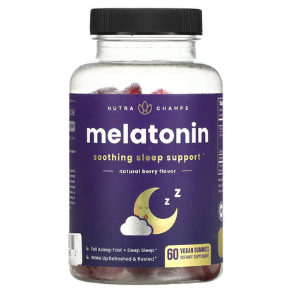 NutraChamps, Melatonin, Natural Berry, 60 Vegan Gummies