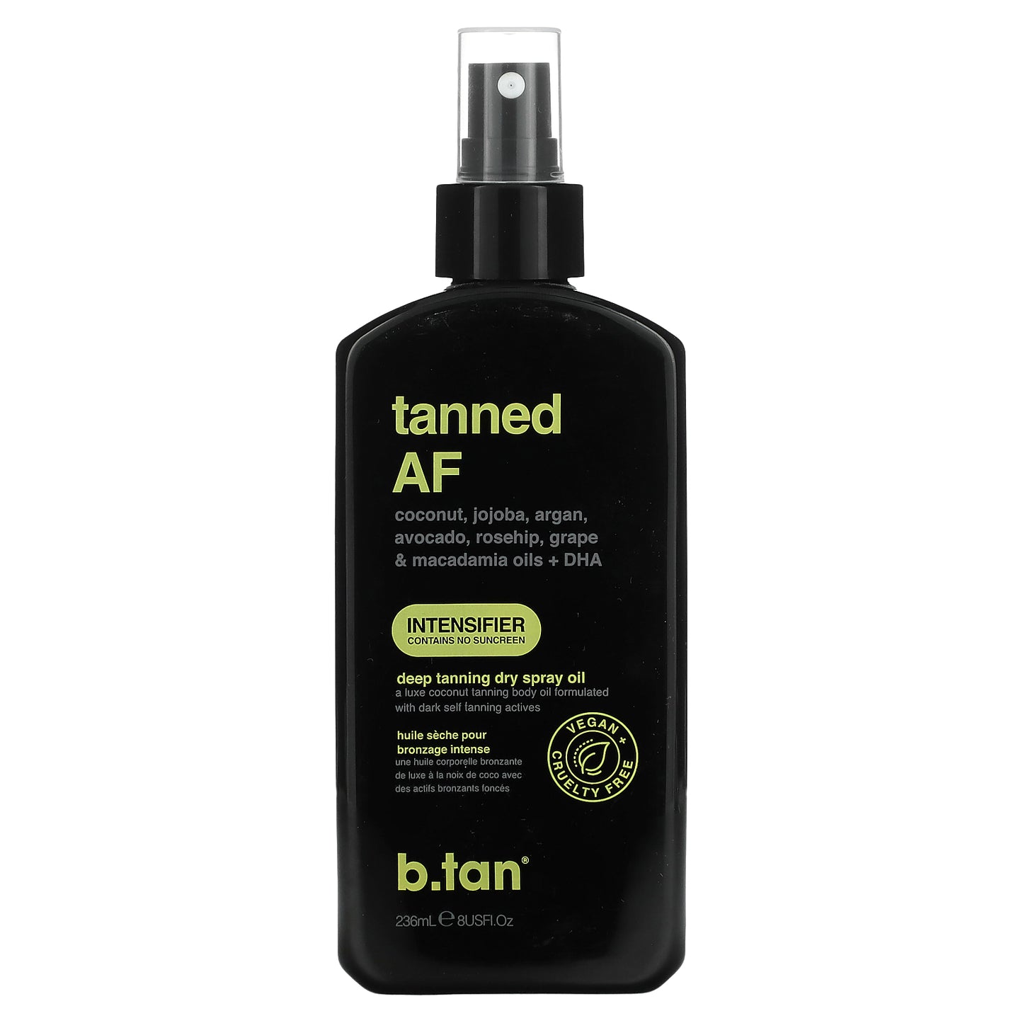 b.tan, Tanned AF, Deep Tanning Dry Spray Oil, 8 fl oz (236 ml)