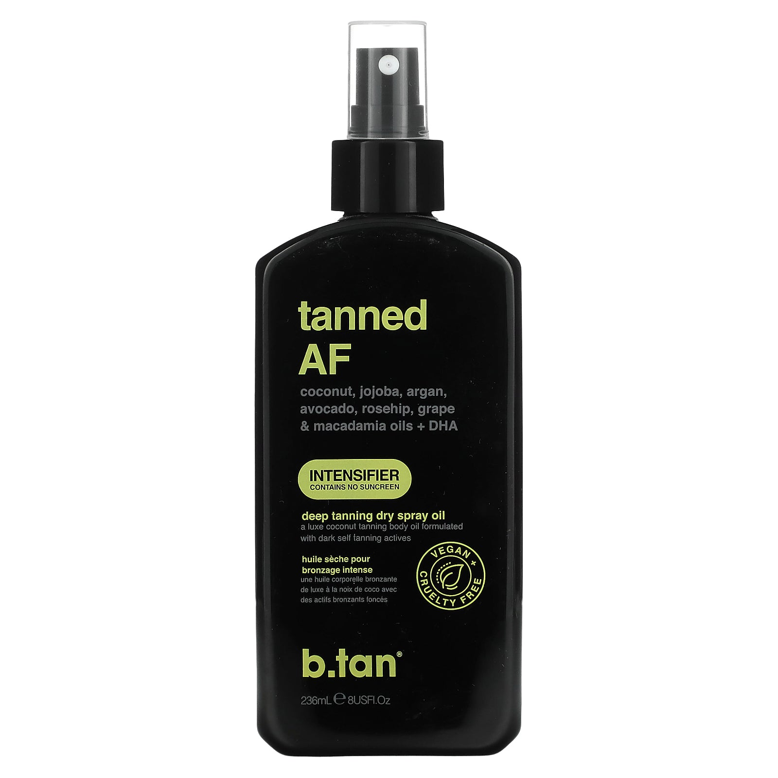b.tan, Tanned AF, Deep Tanning Dry Spray Oil, 8 fl oz (236 ml)