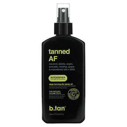 b.tan, Tanned AF, Deep Tanning Dry Spray Oil, 8 fl oz (236 ml)