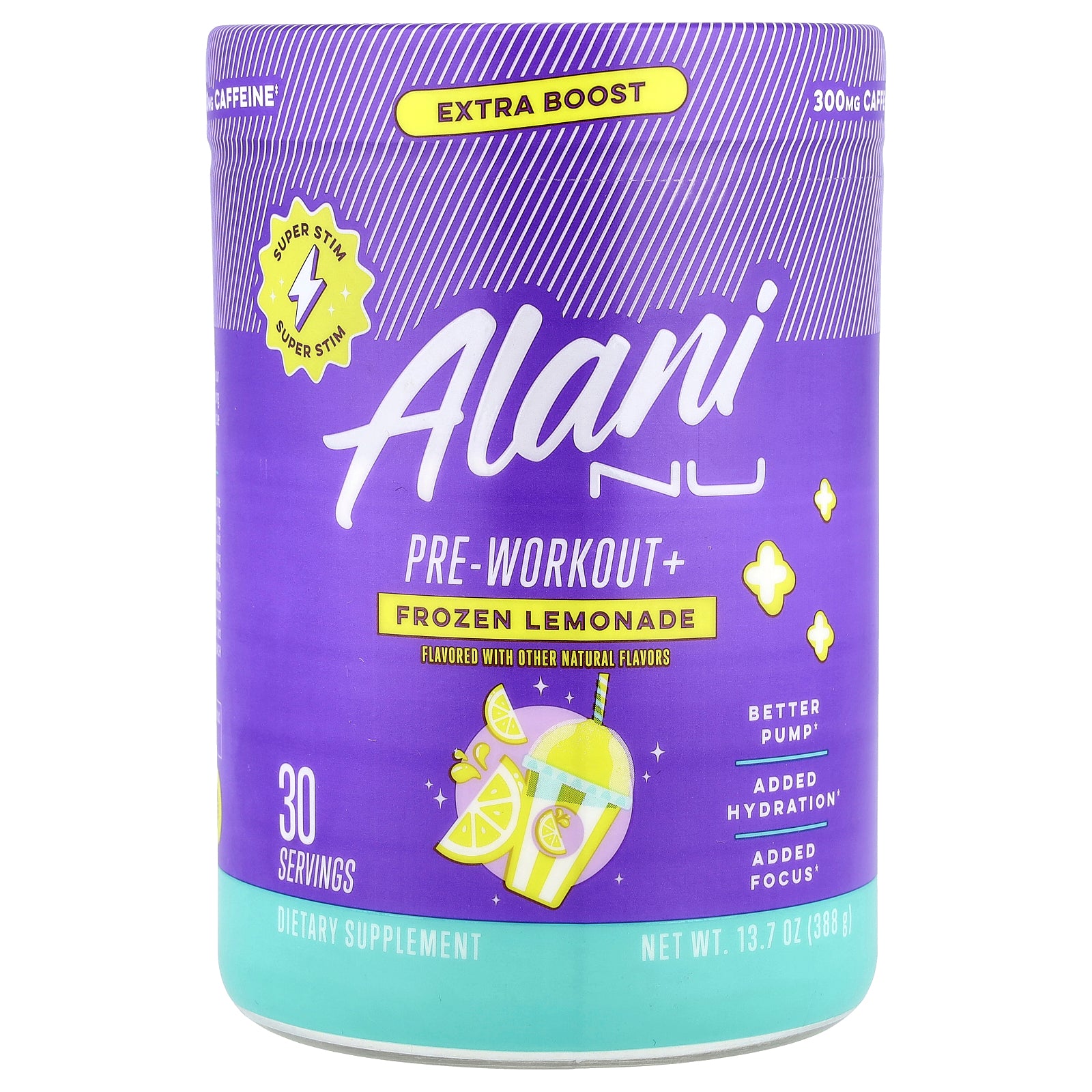 Alani Nu, Pre-Workout+, Frozen Lemonade, 13.7 oz (388 g)