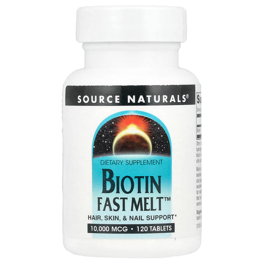 Source Naturals, Biotin Fast Melt™, 10,000 mcg, 120 Tablets