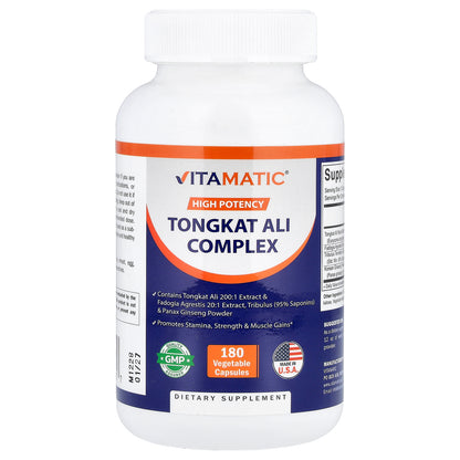 Vitamatic, Tongkat Ali Complex, High Potency, 180 Vegetable Capsules